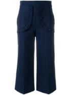 Red Valentino Wide Leg Cropped Pants - Blue