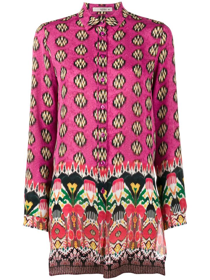 Etro Floral Print Long Sleeve Shirt, Women's, Size: 42, Pink/purple, Silk