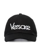 Versace Logo Embroidered Cap - Black