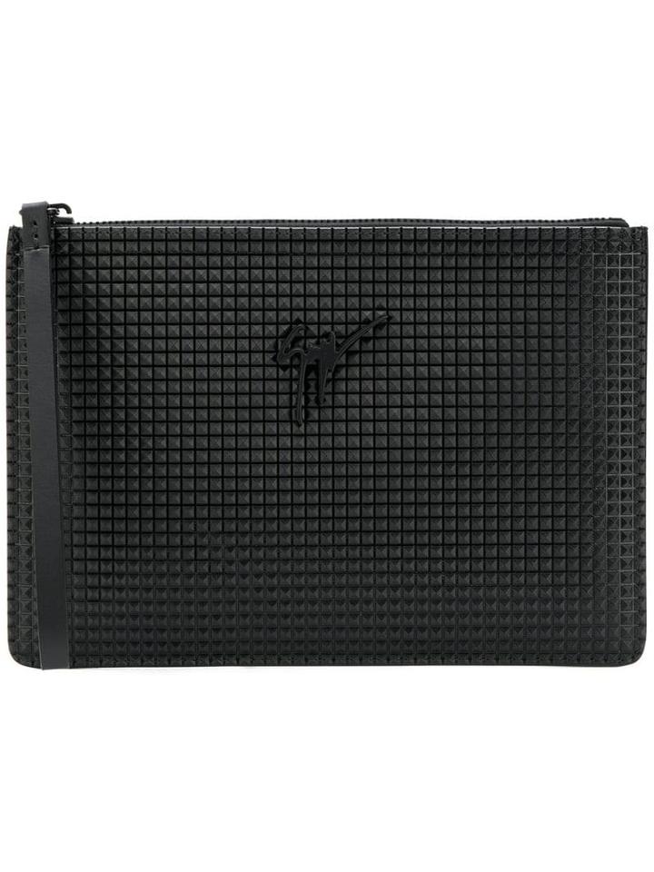 Giuseppe Zanotti Pyramid Stud Pouch - Black