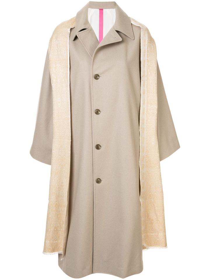 Y's Coat With Shawl Detail - Neutrals