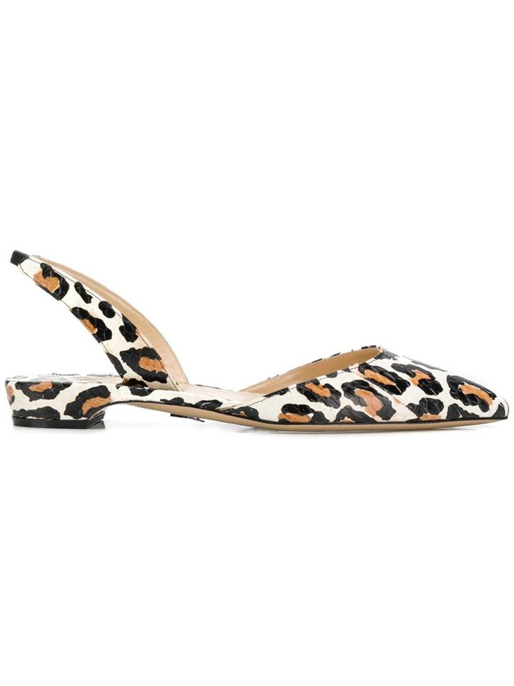 Paul Andrew Leopard Printed Sling-back Sandals - Brown