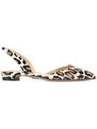 Paul Andrew Leopard Printed Sling-back Sandals - Brown