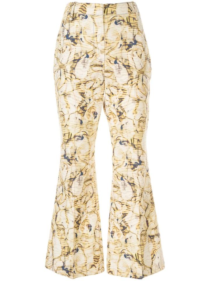 Camilla And Marc Caspian Print Flared Trousers - Yellow