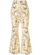 Camilla And Marc Caspian Print Flared Trousers - Yellow