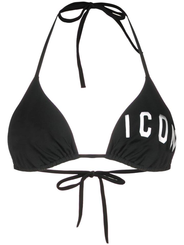 Dsquared2 Icon Print Triangle Bikini - Black