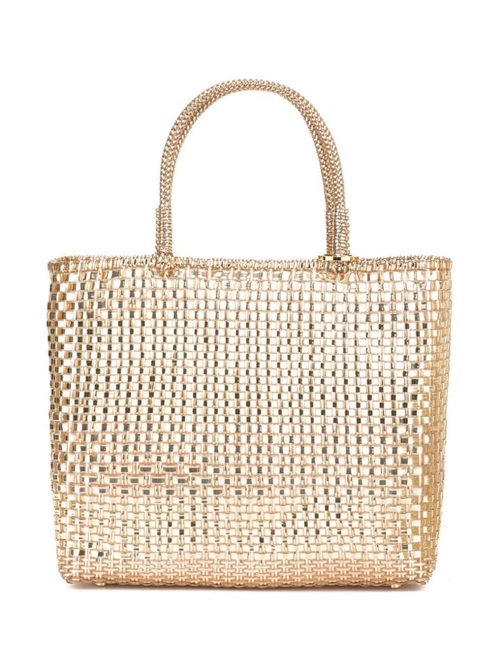 Anteprima Woven Medium Tote Bag - Gold