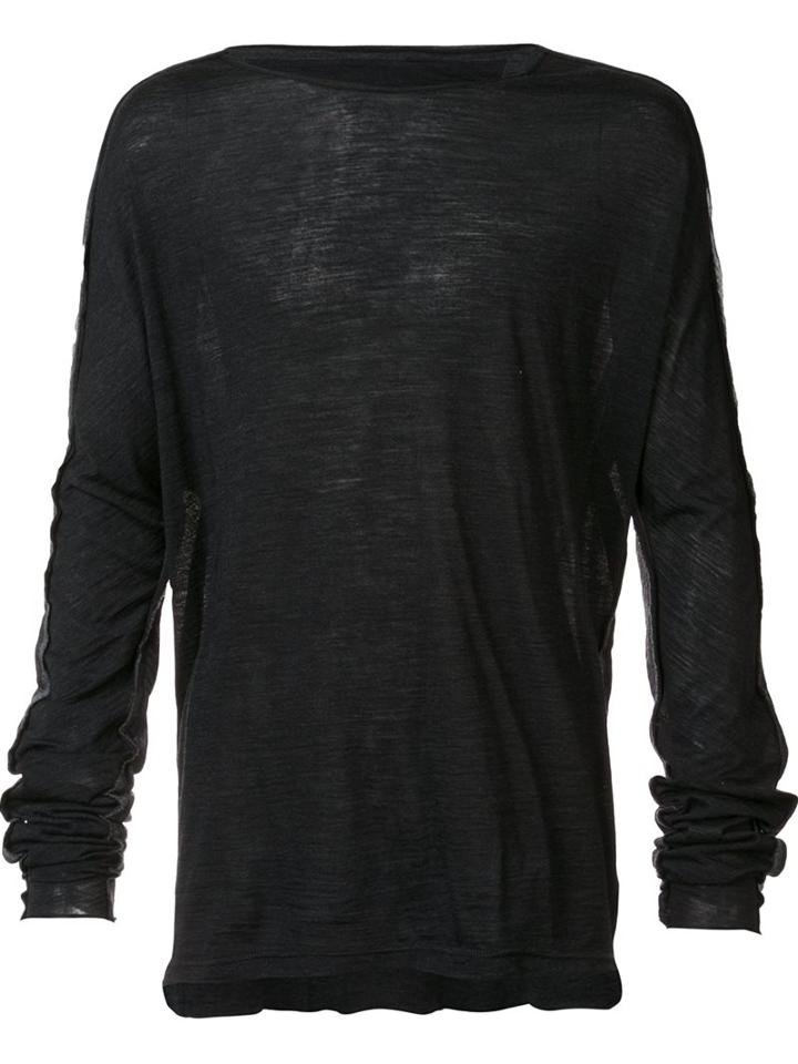 Taichi Murakami Contrast Back Longsleeved T-shirt, Men's, Size: 7, Grey, Wool