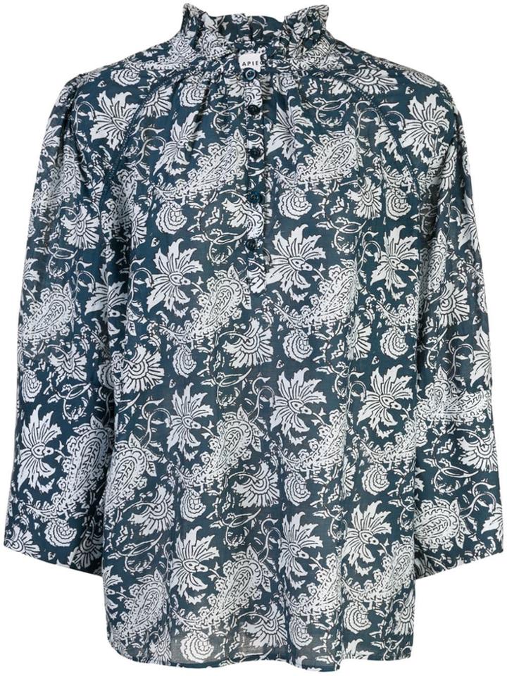 Apiece Apart Floral Print Blouse - Blue