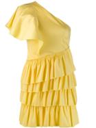 Marc Ellis One-shoulder Ruffle Dress - Yellow