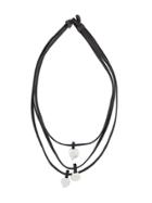 Monies Tri Pendant Necklace - Black