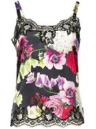 Dolce & Gabbana Underwear Floral Print Camisole Vest - Black