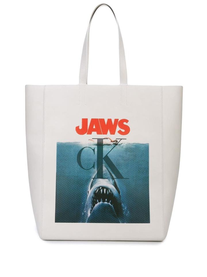 Calvin Klein 205w39nyc Jaws Print Tote Bag - White