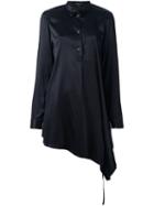 Ann Demeulemeester Long Asymmetric Shirt, Women's, Size: 38, Black, Silk/spandex/elastane