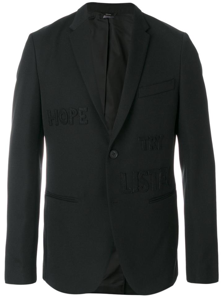 Fendi Vocabulary Embroidered Blazer - Black