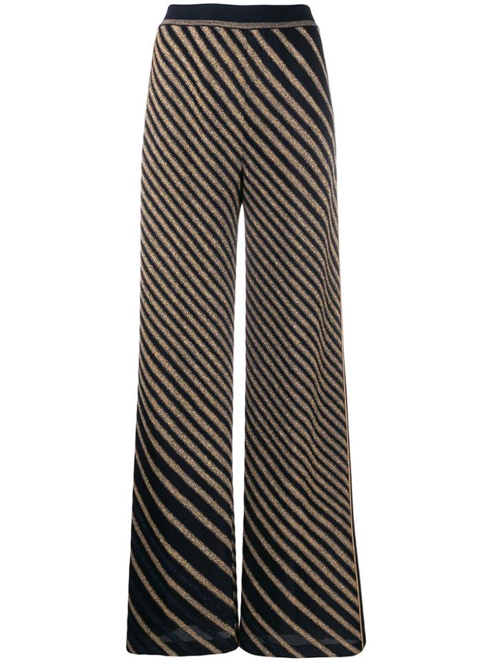 Missoni Knitted Metallic Striped Trousers - Blue