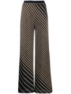 Missoni Knitted Metallic Striped Trousers - Blue