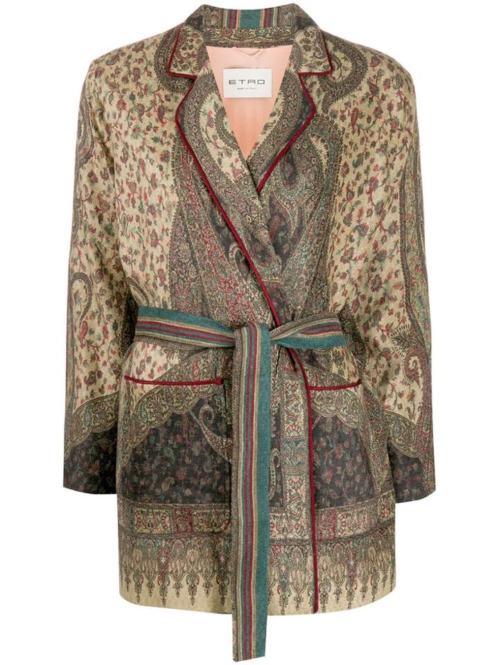 Etro Paisley Print Blazer - Green