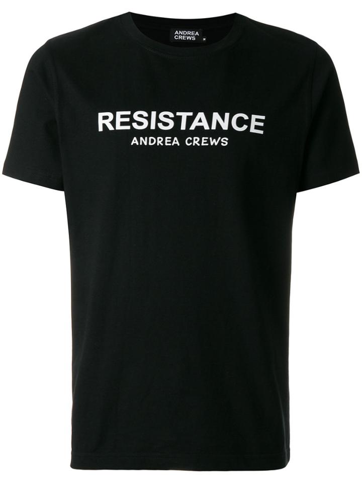 Andrea Crews Slogan Patch T-shirt - Black