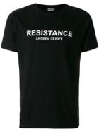 Andrea Crews Slogan Patch T-shirt - Black