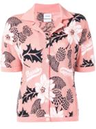 Barrie Floral Short-sleeve Cardigan - Pink