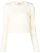 Saint Laurent Patterned Sweater - White