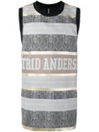 Astrid Andersen - Basketball Style Tank Top - Men - Silk/polyester - L, Black, Silk/polyester