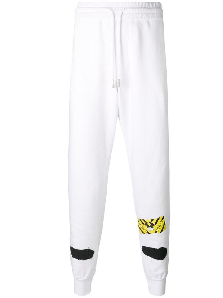 Off-white Diagonal Spray Trackpants, Men's, Size: Small, White, Cotton