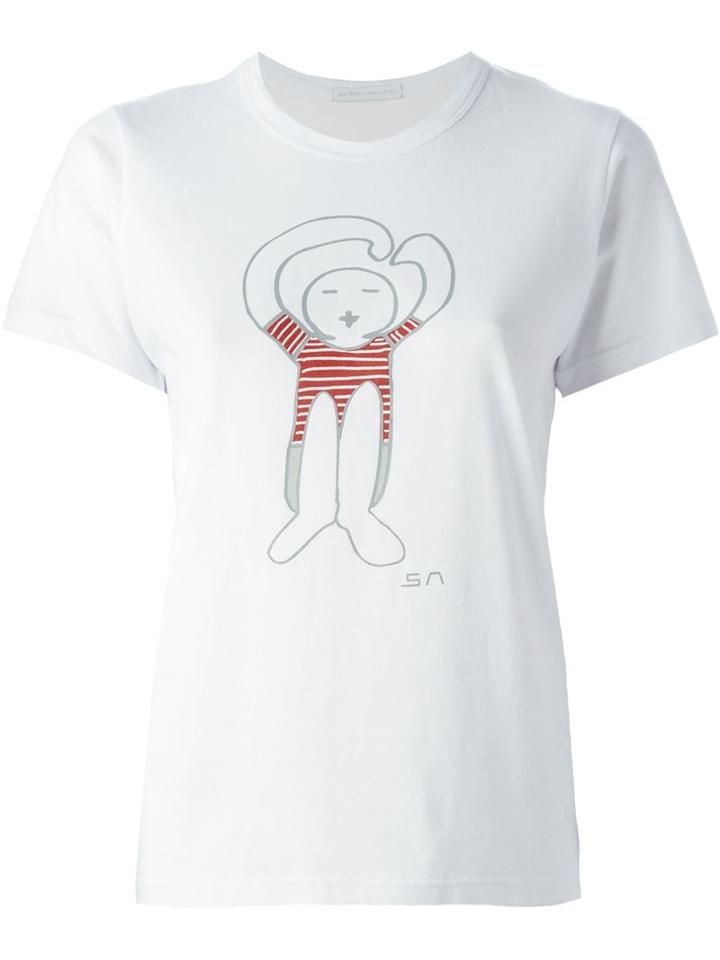 Société Anonyme Logo Print T-shirt, Women's, Size: Medium, White, Cotton
