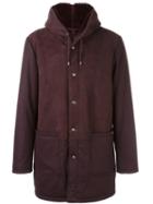 Etro Hooded Parka, Men's, Size: Xl, Pink/purple, Silk/lamb Skin/polyester/lamb Fur