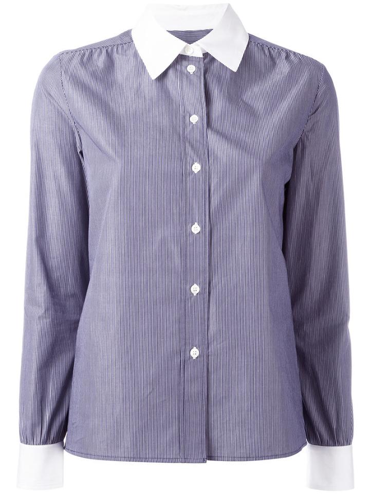 Vanessa Seward - Striped Shirt - Women - Cotton - 40, Women's, Blue, Cotton