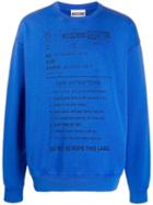 Moschino Care Label Print Sweatshirt - Blue