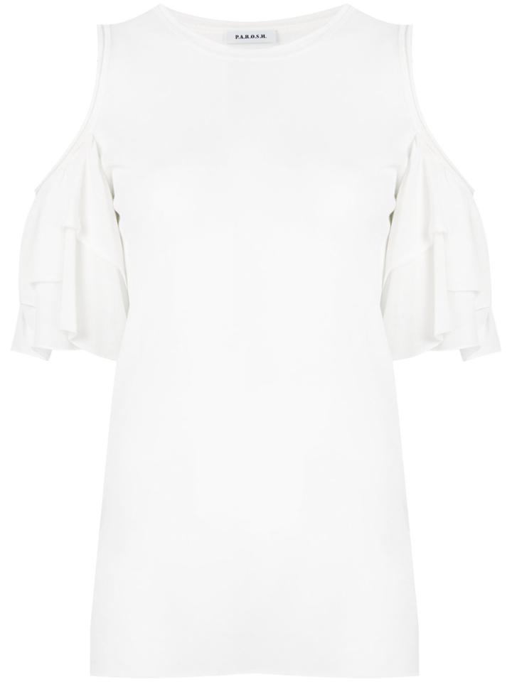 P.a.r.o.s.h. Dropped Sleeves Frill Sleeves Blouse - White