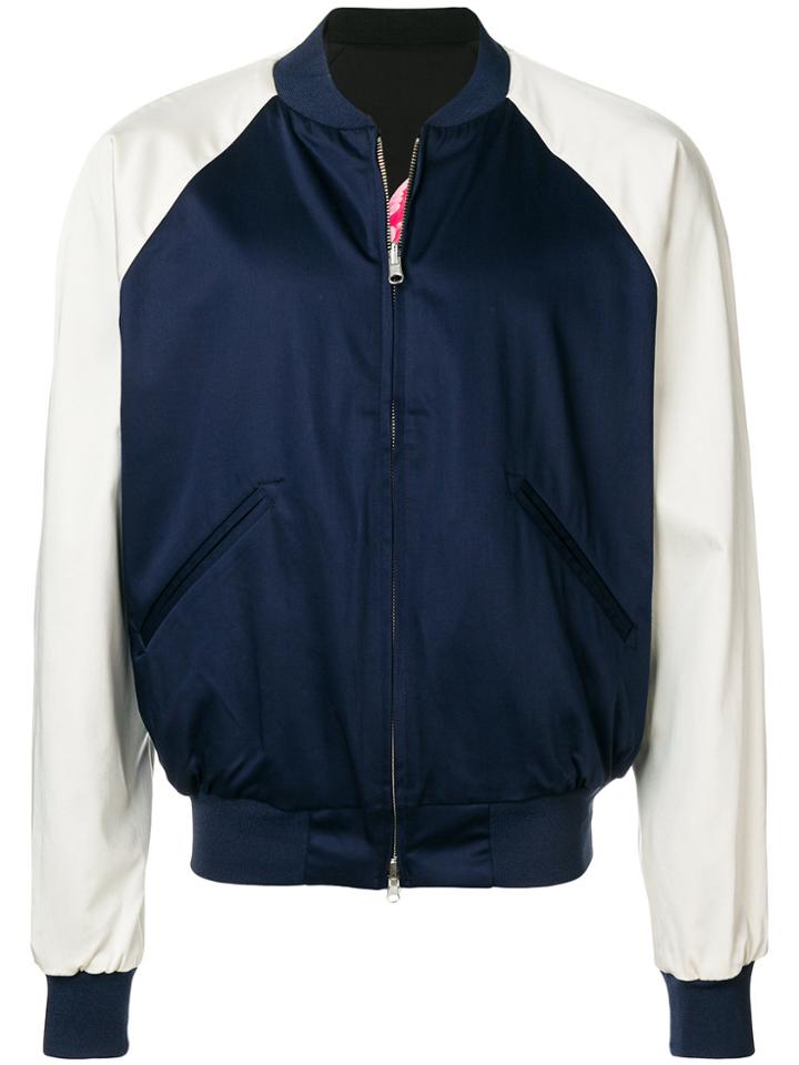 Y3 Sport Colour-block Bomber Jacket - Blue