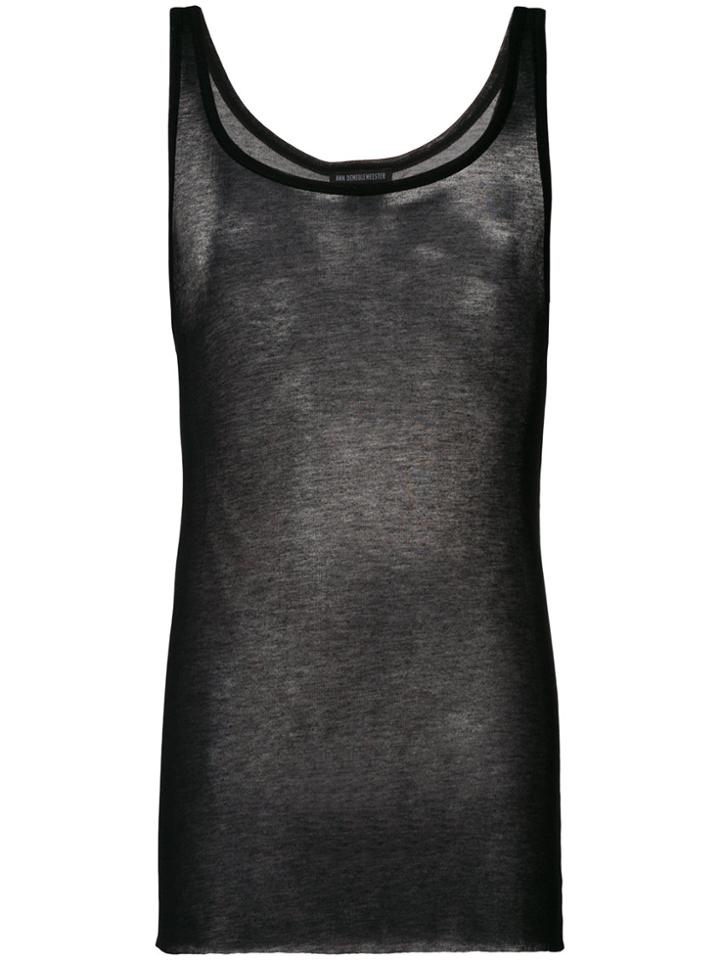 Ann Demeulemeester Long-line Tank Top - Black