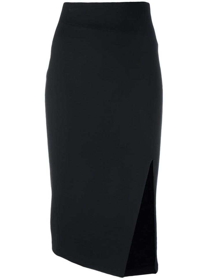 Via Masini 80 Side Slit Pencil Skirt - Black