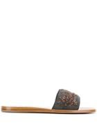 Brunello Cucinelli Beaded Sequin Slides - Brown