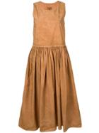 Uma Wang Flared Long Dres - Brown