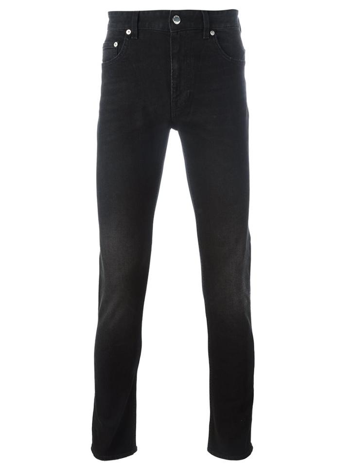 Love Moschino Straight Leg Jeans, Men's, Size: 32, Black, Cotton/spandex/elastane