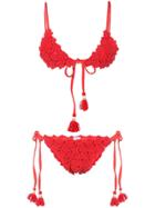 She Made Me Croche Bikini Set - Red