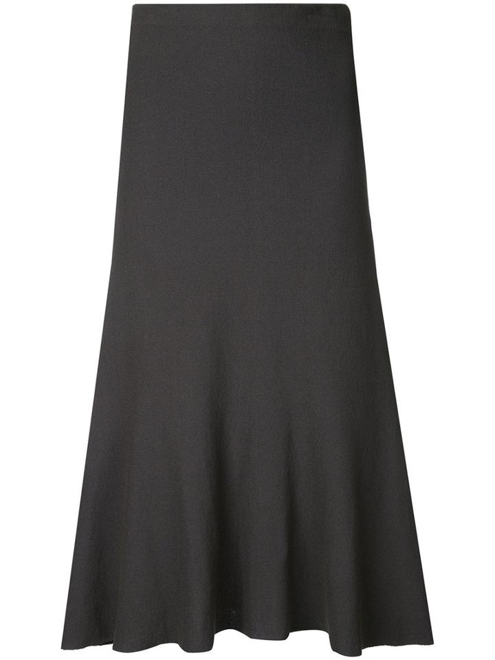 Estnation - Flared Midi Skirt - Women - Cotton - 38, Brown, Cotton
