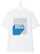 Boss Kids - Geometric Box Logo T-shirt - Kids - Cotton - 16 Yrs, White