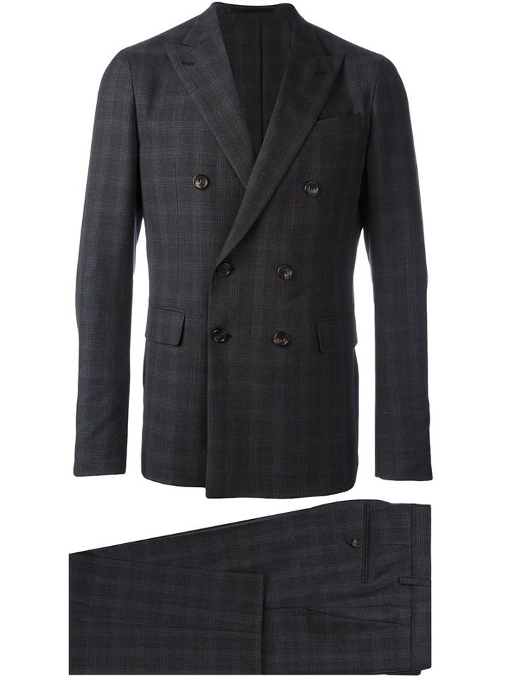 Dsquared2 Double Breasted Two-piece Suit, Men's, Size: 50, Grey, Polyester/viscose/virgin Wool
