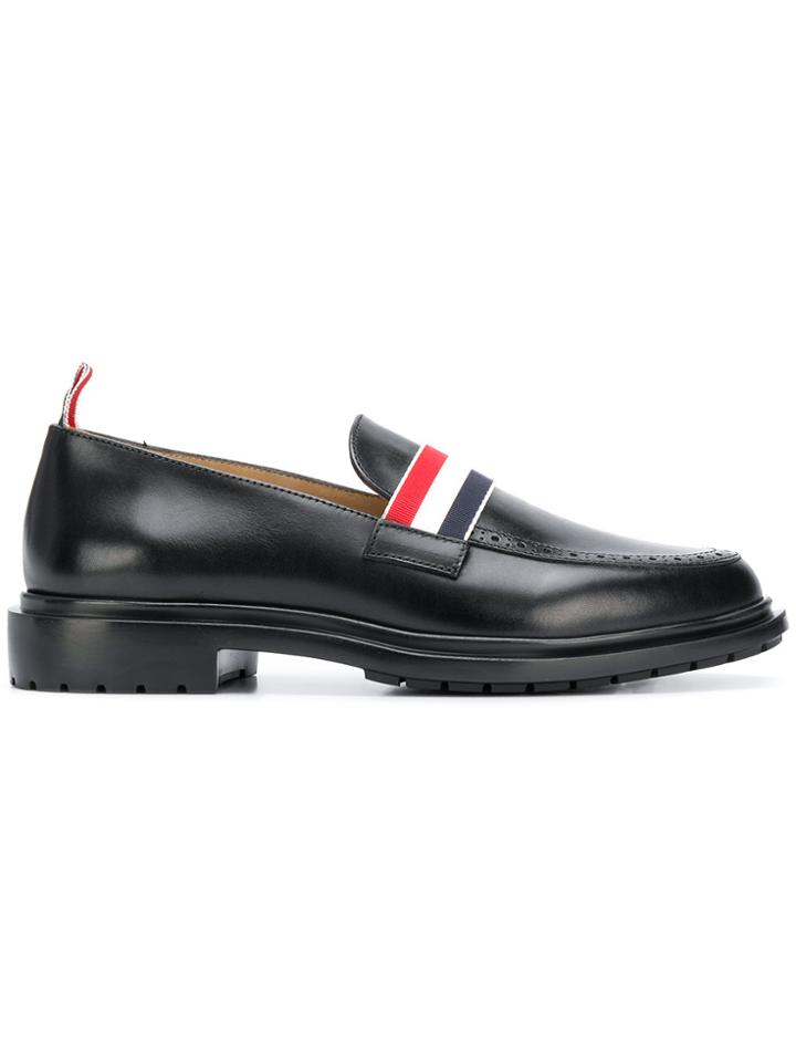 Thom Browne Web Strap Loafers - Black
