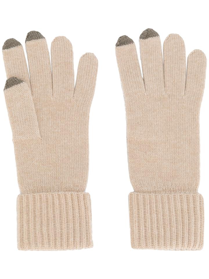 N.peal Ribbed Touch Screen Gloves - Nude & Neutrals