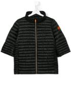 Save The Duck Kids Cropped Sleeves Padded Jacket, Girl's, Size: 14 Yrs, Black