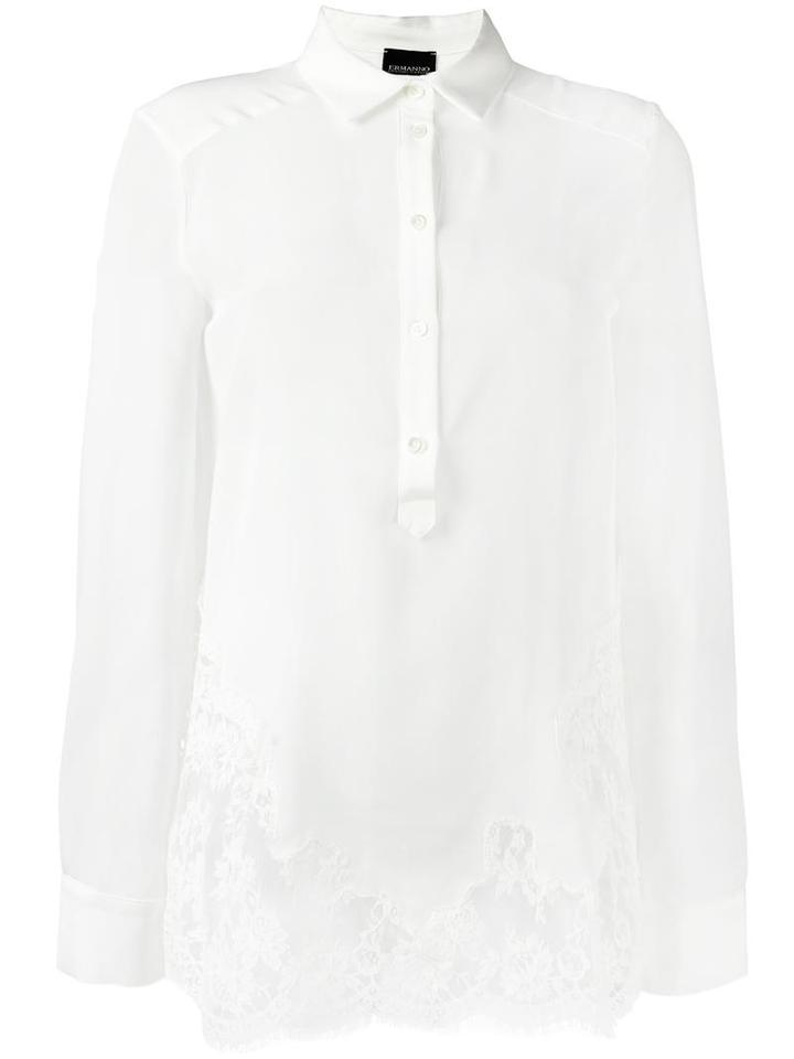 Ermanno Scervino Classic Button Down Blouse, Women's, Size: 42, White, Silk/cotton/polyamide