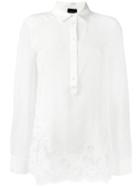 Ermanno Scervino Classic Button Down Blouse, Women's, Size: 42, White, Silk/cotton/polyamide