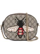 Gucci Mini Gg Supreme Bee Bag, Women's, Brown, Calf Leather