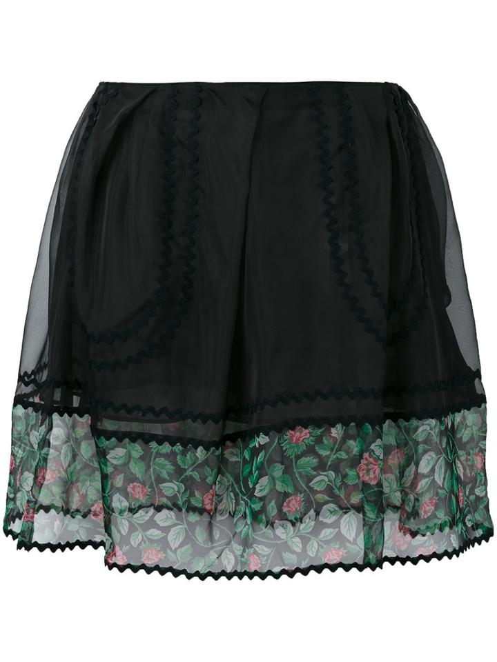 Coach - Sheer Detail Mini Skirt - Women - Silk/cotton/polyamide/polyester - 6, Women's, Black, Silk/cotton/polyamide/polyester